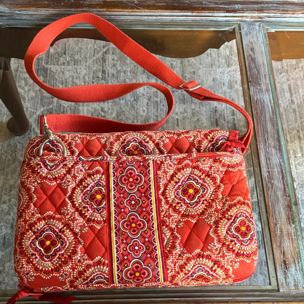 Vibrant Red Quilted iPad Shoulder Bag
